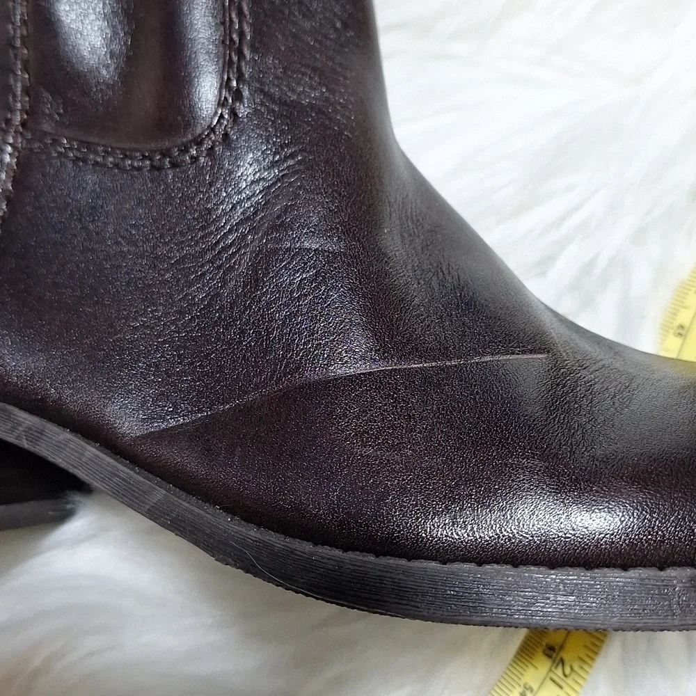 NWT Elegant Brown Leather INC Knee-High Boots 6M Riding Boots